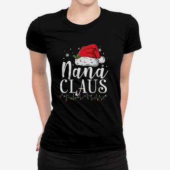 Funny Nana Claus Christmas Santa Hat Light Ladies Tee