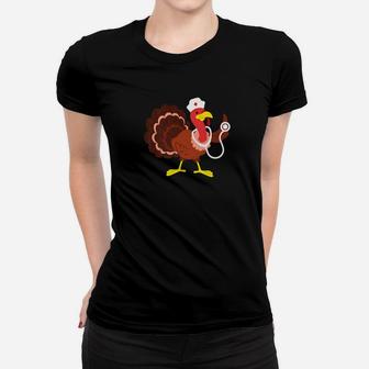 Funny Nurse Turkey Thanksgiving Medical Cool Gift Idea Ladies Tee - Seseable