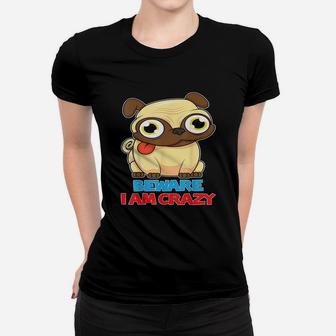 Funny Pug Dog Cute Puppy Cartoon Lovely Pets Happy Quote Ladies Tee - Seseable