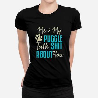 Funny Puggle Dog Pug Beagle Mom Dad Gift Idea Ladies Tee - Seseable