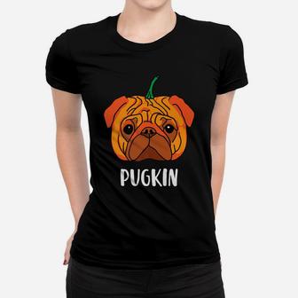 Funny Pugkin Pug Pumpkin Halloween Dog Costumes Kids Ladies Tee - Seseable