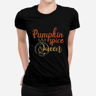 Funny Pumpkin Spice Queen Women Girls Gift Idea Halloween Ladies Tee