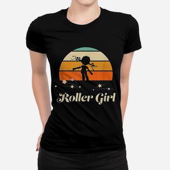 Funny Roller Girl Vintage Rollerblades Gift Roller Skating Ladies Tee - Seseable