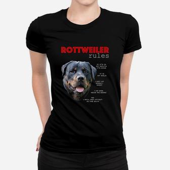 Funny Rules For The Owner Of A Rottweiler Ladies Tee - Seseable