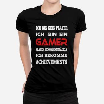 Gamer Statement Frauen Tshirt Schwarz – Ich bin kein Player, ich bin ein Gamer - Seseable
