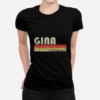 Gina Gift Name Retro Vintage 80s 90s Birthday Ladies Tee - Seseable