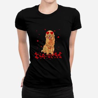 Golden Retriever Heart Valentines Day Gift Dog Dad Dog Mom Ladies Tee - Seseable