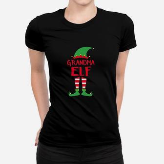 Grandma Elf Christmas Family Matching Pajamas Gift Ladies Tee - Seseable