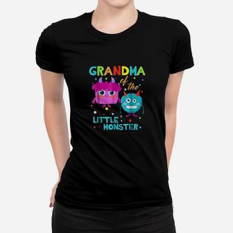 Grandma Of The Little Monster Birthday Family Monster Ladies Tee - Seseable