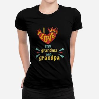Grandparent I Love My Grandma And Grandpa Ladies Tee - Seseable