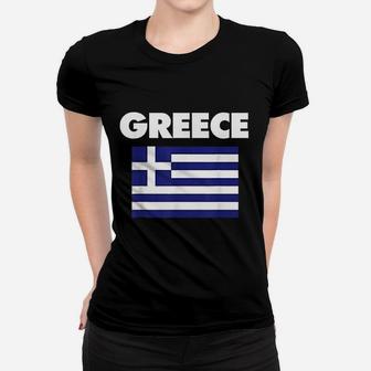 Greek Flag Greece Vacation Fun Beach Family Resort Ladies Tee - Seseable