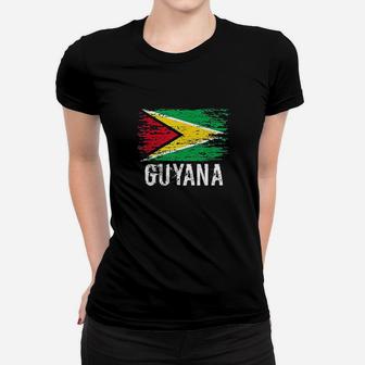 Guyanese Flag Pride Vintage Guyanese Root Gift Guyana Ladies Tee - Seseable