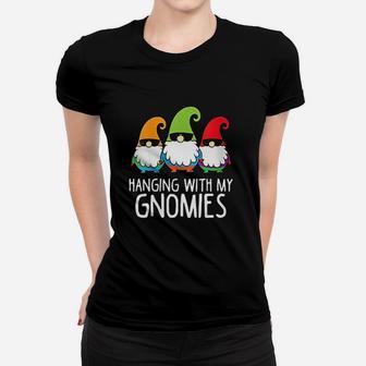 Hanging With My Gnomies Funny Garden Gnome Women T-shirt - Seseable