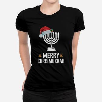 Happy Chrismukkah Funny Hanukkah And Merry Christmas Ladies Tee - Seseable