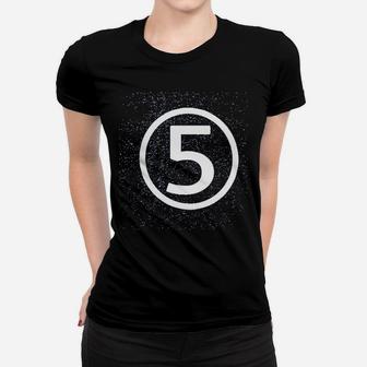 Happy Family Fifth Birthday Modern Circle Number Five Ladies Tee - Seseable