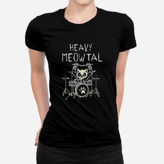 Heavy Meowtal Cat Metal Music Gift Idea Funny Pet Owner Ladies Tee - Seseable