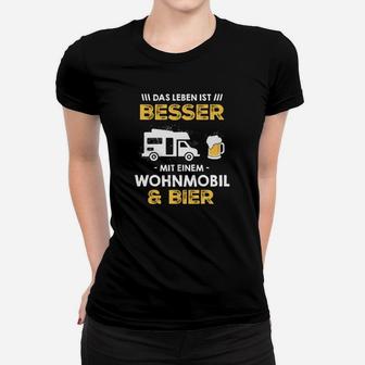 Herren Frauen Tshirt mit Motiv Leben ist besser mit Wohnmobil & Bier, Camping-Frauen Tshirt - Seseable