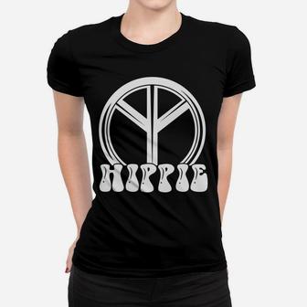 Hippie Peace Love Sign Gift Idea For Hippie Lovers Women T-shirt - Seseable