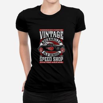 Hot Rod 70s Rockabilly Vintage Classic Car Ladies Tee - Seseable