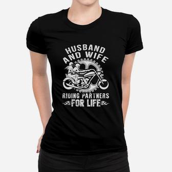 Husband And Wife Riding Partners For Life Women T-shirt - Seseable