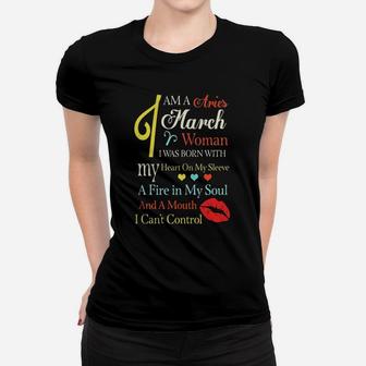 I Am A Aries March Woman Retro Zodiac Signs Ladies Tee - Seseable