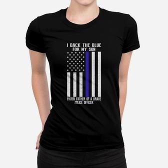 I Back The Blue For My Son Police Thin Women T-shirt - Seseable