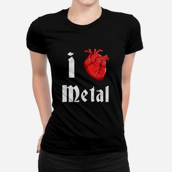 I Heart Metal Funny Shirts Ladies Tee - Seseable