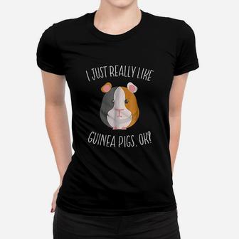 I Just Really Like Guinea Pigs Guinea Pig Lover Gifts Ladies Tee - Seseable