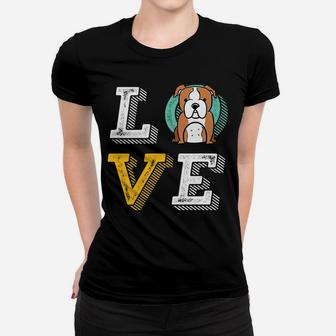 I Love English Bulldog For Dog Lover And Puppy Owner Ladies Tee - Seseable