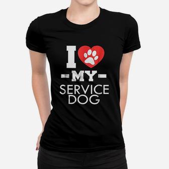 I Love My Service Dog Ladies Tee - Seseable