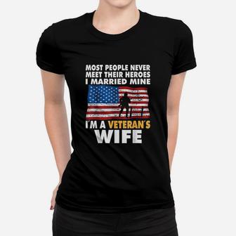 I Married My Hero I Am A Veterans Wife Ladies Tee - Seseable