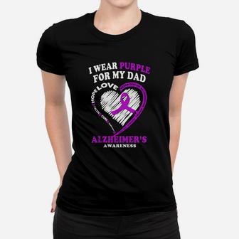I Wear Purple For My Dad Ladies Tee - Seseable