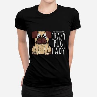 Im A Crazy Pug Lady Pug Ladies Tee - Seseable