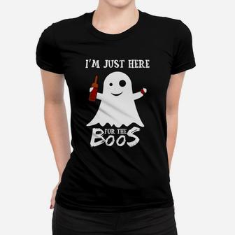Im Just Here For The Boos Halloween Wine Ladies Tee - Seseable