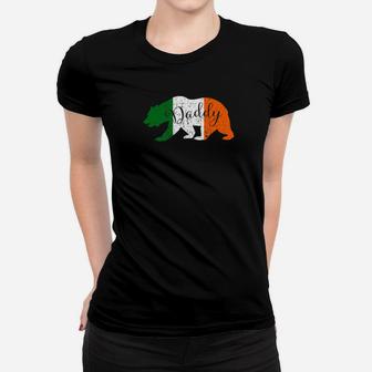 Irish Dad Daddy Bear St Patricks Ireland Flag Men Ladies Tee - Seseable