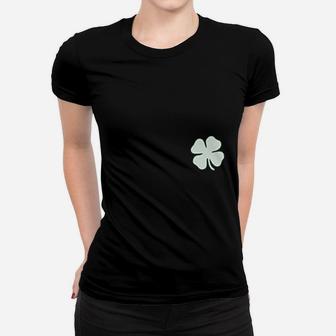Irish Shamrock Pocket Size Clover St Patrick's Day Ladies Tee - Seseable