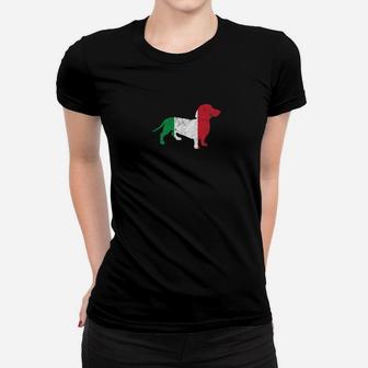 Italy Italian Flag Dachshund Country Dog Owners Gift Ladies Tee - Seseable