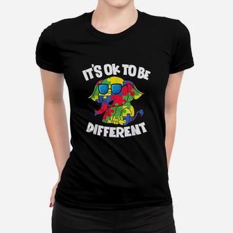 Its Ok To Be Different Autism Awareness Elephant Ladies Tee - Seseable
