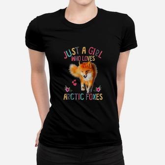 Just A Girl Who Loves Arctic Foxes Cute Fox Ladies Tee - Seseable