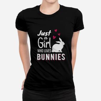 Just A Girl Who Loves Bunny Women Bunny Rabbit Ladies Tee - Seseable
