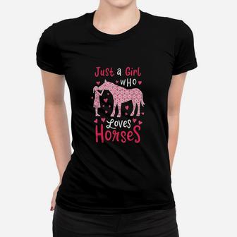 Just A Girl Who Loves Horses Cute Horse Lover Gift Women T-shirt - Seseable
