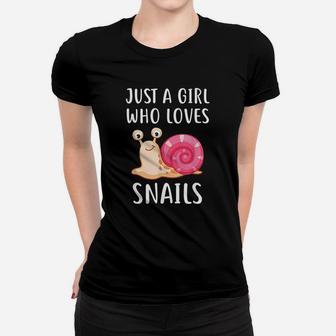 Just A Girl Who Loves Snails Cute Snail Girl Ladies Tee - Seseable
