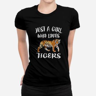 Just A Girl Who Loves Tigers Tiger Animal Lover Gift Women T-shirt - Seseable