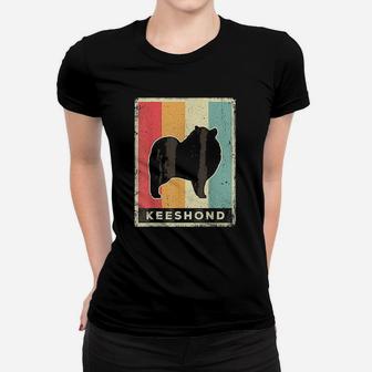 Keeshond Dog Retro Vintage Ladies Tee | Seseable UK
