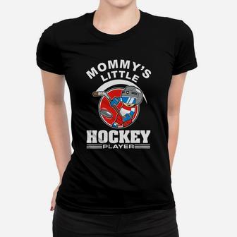 Kids Hockey Boys Girls Mommys Little Hockey Player Ladies Tee - Seseable