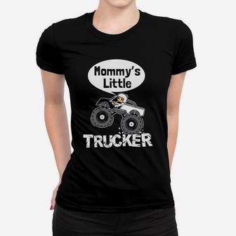 Kids Trucker Boys Mommys Little Trucker Monster Truck Ladies Tee - Seseable