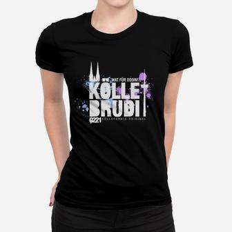 Kölle Brudi Frauen Tshirt: Stadtsilhouette & Spruch-Design, Schwarzes Tee - Seseable