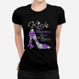 L Awareness In May We Wear Purple Kick Me As Like A Boss Women T-shirt | Seseable CA