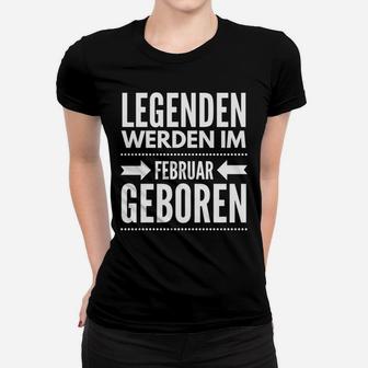 Legenden Geboren im Februar Frauen Tshirt, Schwarzes Geburtstags Tee - Seseable