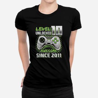 Level 10 Unlocked Awesome 2011 Video Game Ladies Tee - Seseable